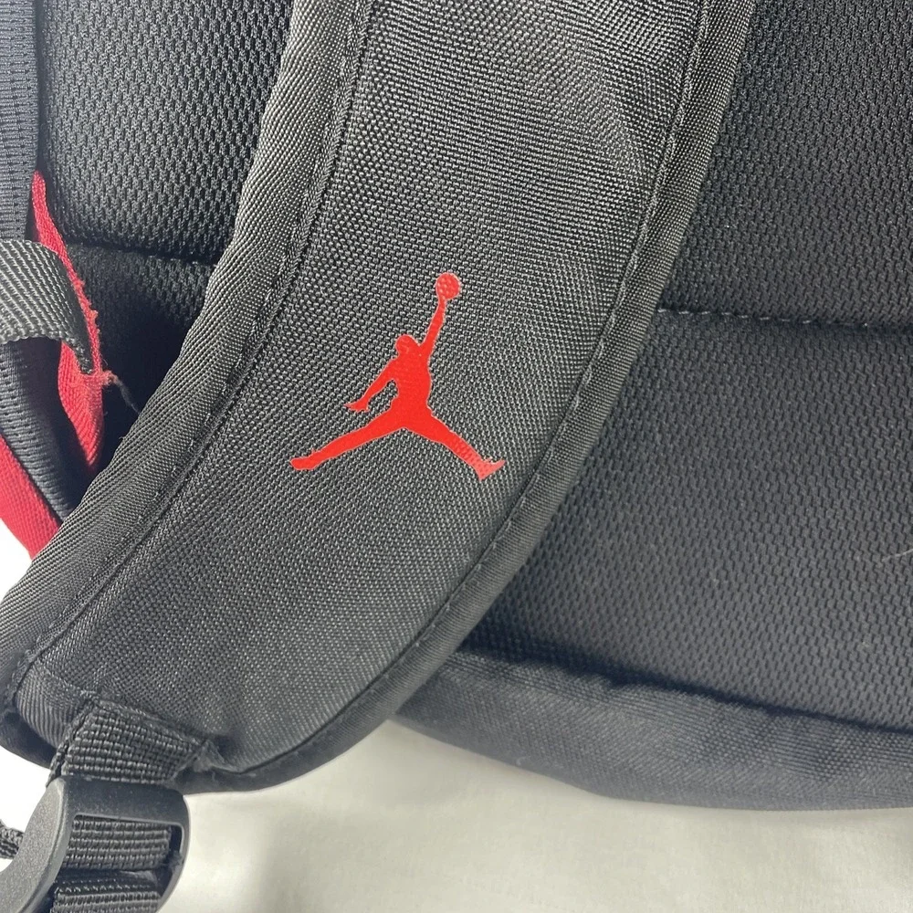 Nike Jordan Jumpman Classics Black Red Large Backpack‎ Zipper Pockets Nike Air